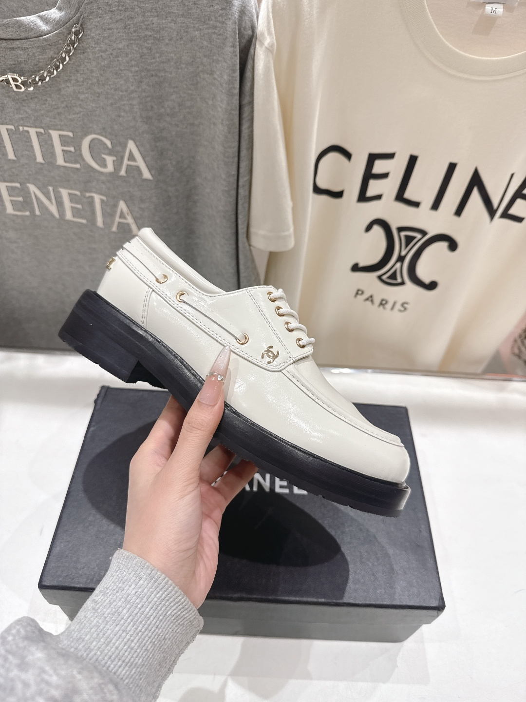 高版本出厂 Chanel* 香奈儿F032 小香2026ss春夏新款厚底系带乐福鞋单鞋小皮鞋原版1:1打