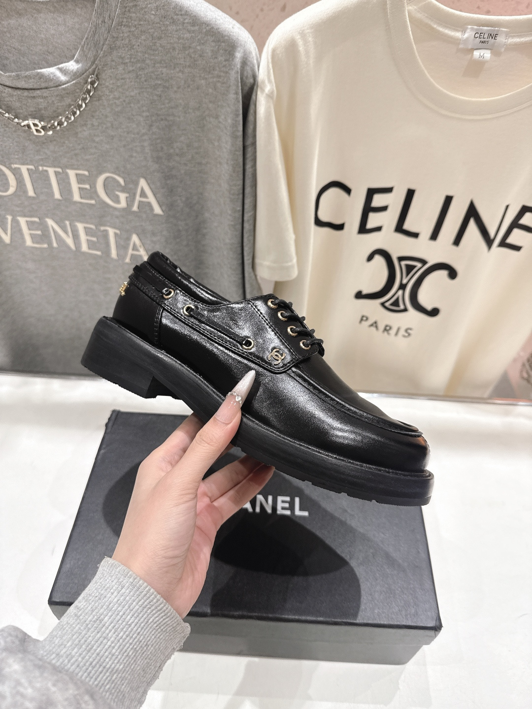 高版本出厂 Chanel* 香奈儿F032 小香2026ss春夏新款厚底系带乐福鞋单鞋小皮鞋原版1:1打