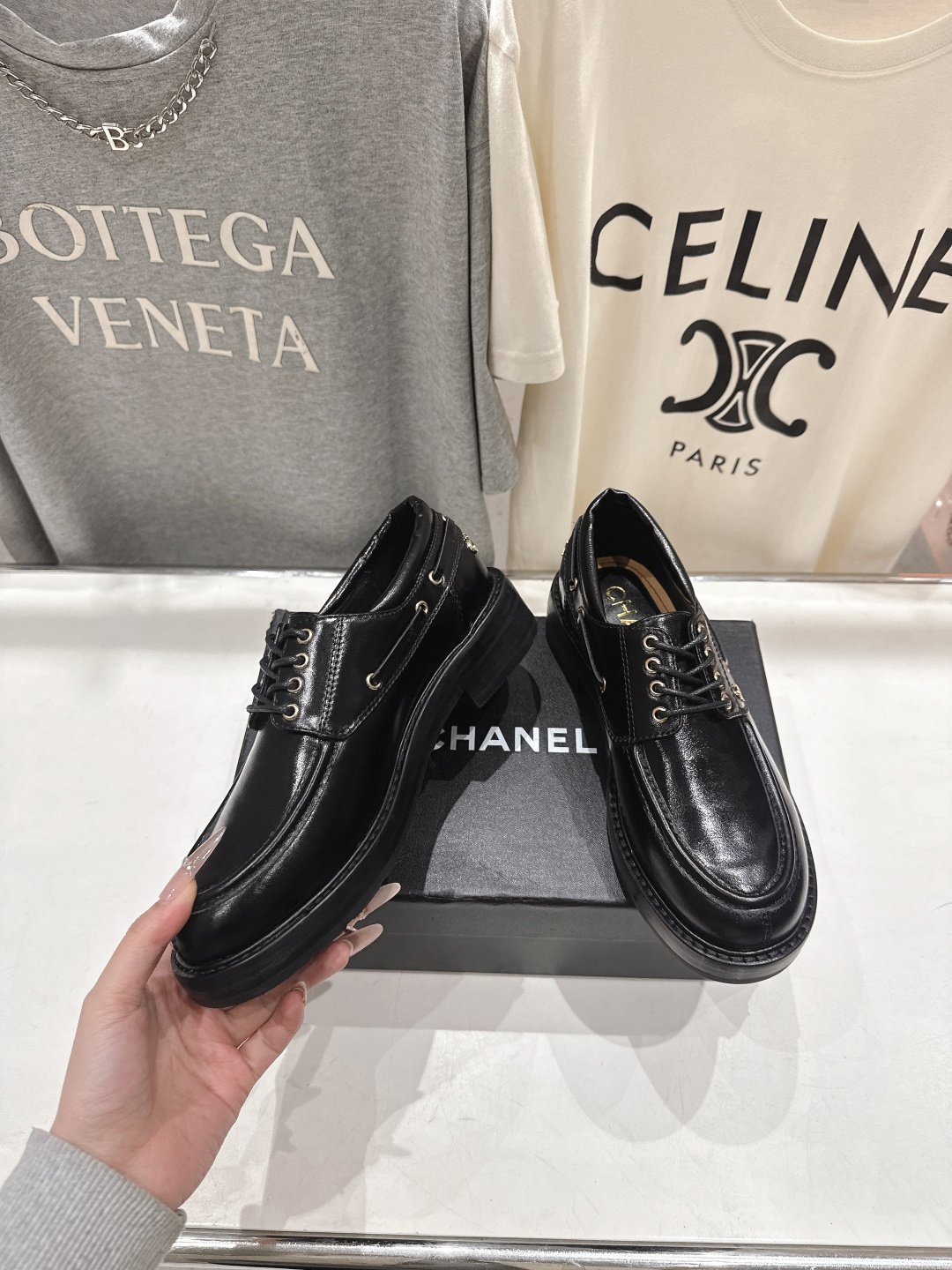 高版本出厂 Chanel* 香奈儿F032 小香2026ss春夏新款厚底系带乐福鞋单鞋小皮鞋原版1:1打