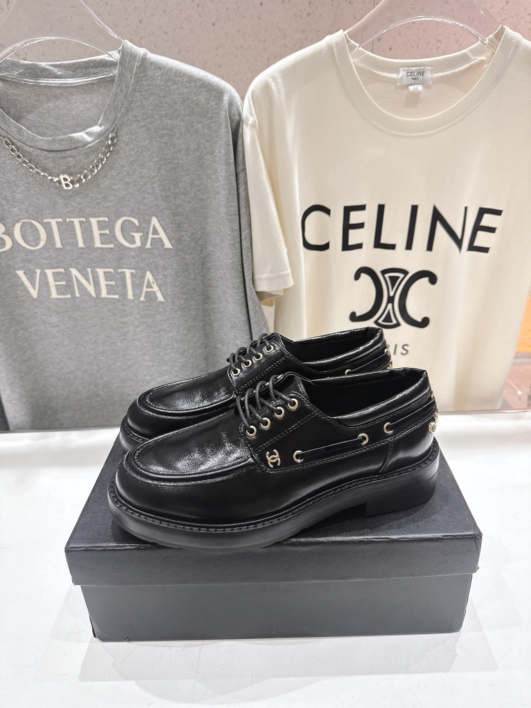 高版本出厂 Chanel* 香奈儿F032 小香2026ss春夏新款厚底系带乐福鞋单鞋小皮鞋原版1:1打