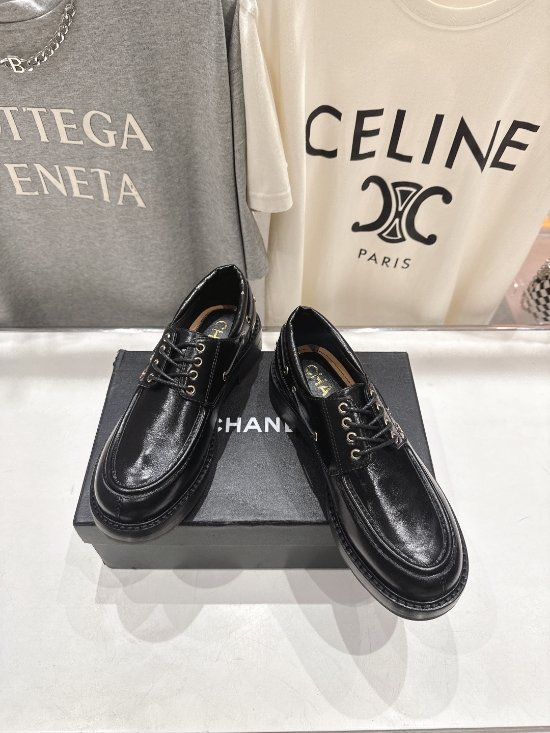 高版本出厂 Chanel* 香奈儿F032 小香2026ss春夏新款厚底系带乐福鞋单鞋小皮鞋原版1:1打