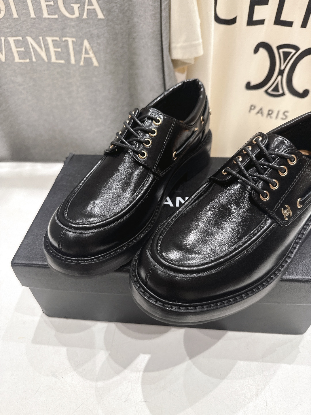 高版本出厂 Chanel* 香奈儿F032 小香2026ss春夏新款厚底系带乐福鞋单鞋小皮鞋原版1:1打