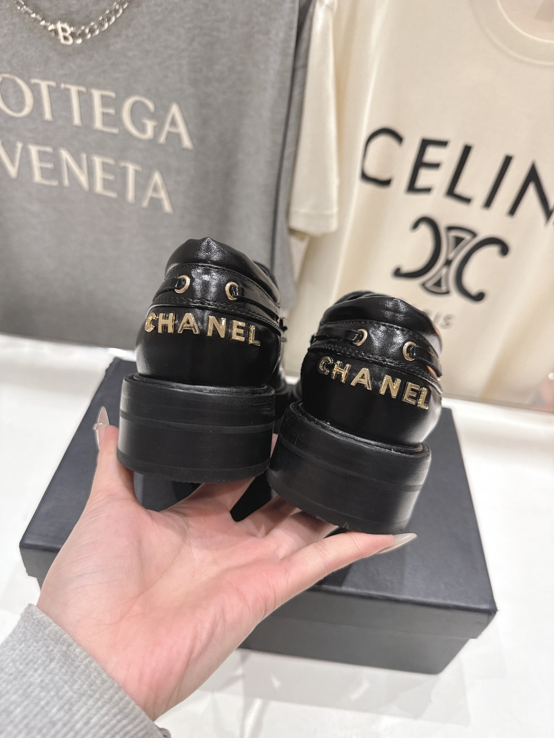 高版本出厂 Chanel* 香奈儿F032 小香2026ss春夏新款厚底系带乐福鞋单鞋小皮鞋原版1:1打