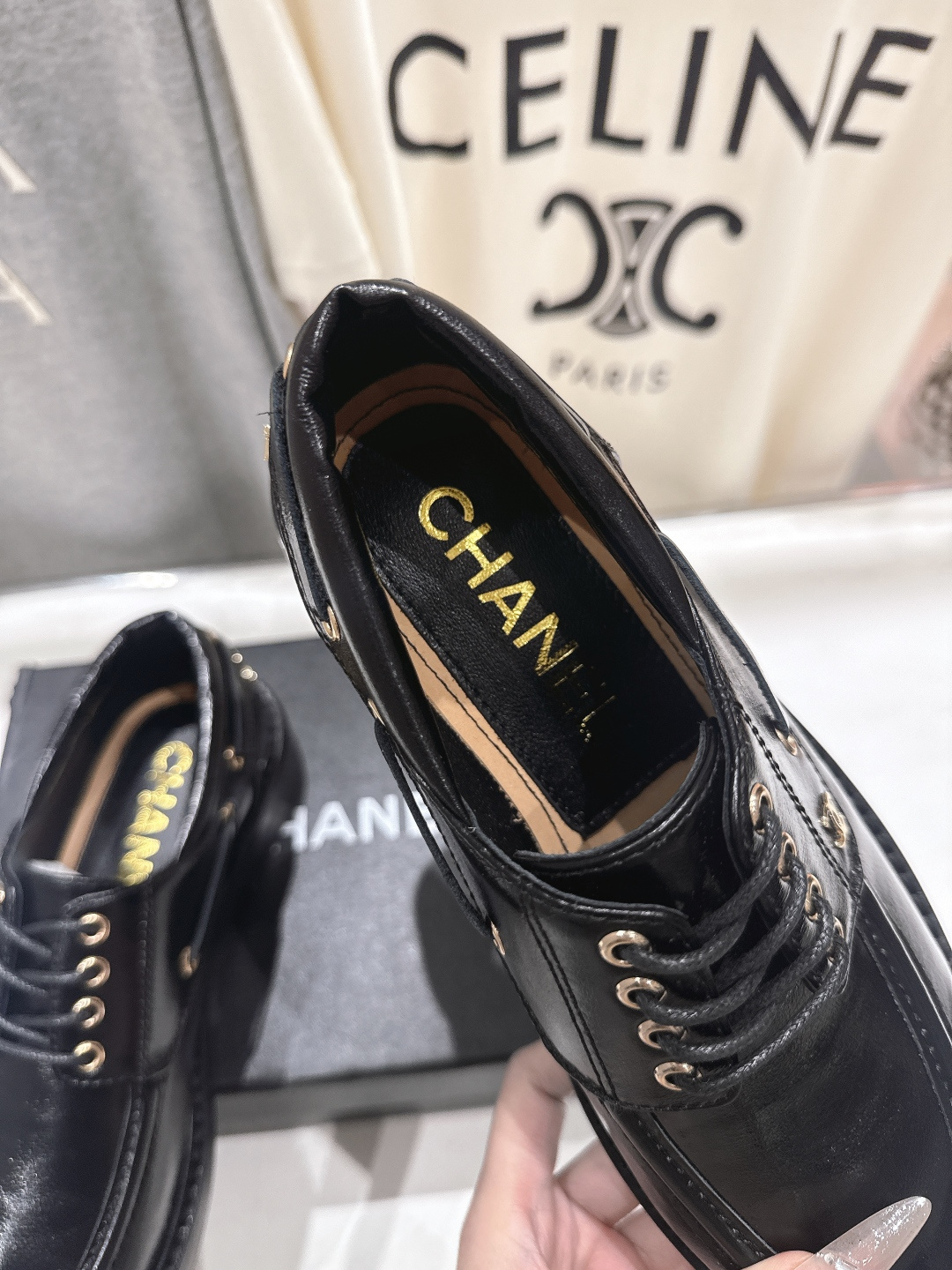 高版本出厂 Chanel* 香奈儿F032 小香2026ss春夏新款厚底系带乐福鞋单鞋小皮鞋原版1:1打