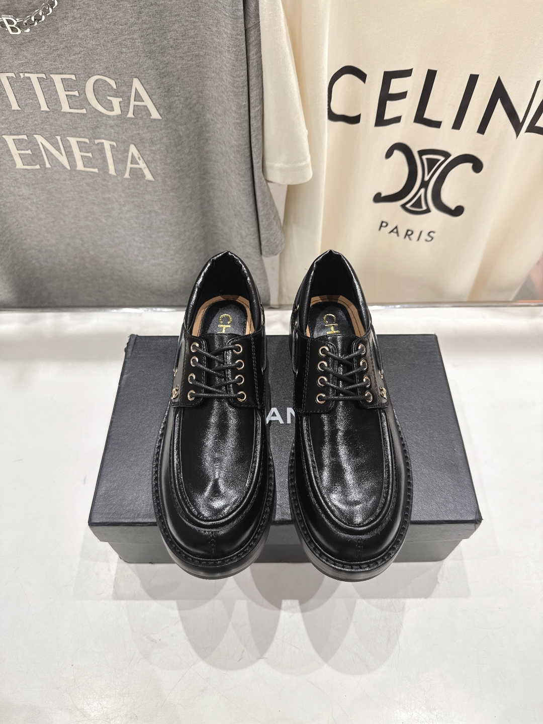 高版本出厂 Chanel* 香奈儿F032 小香2026ss春夏新款厚底系带乐福鞋单鞋小皮鞋原版1:1打