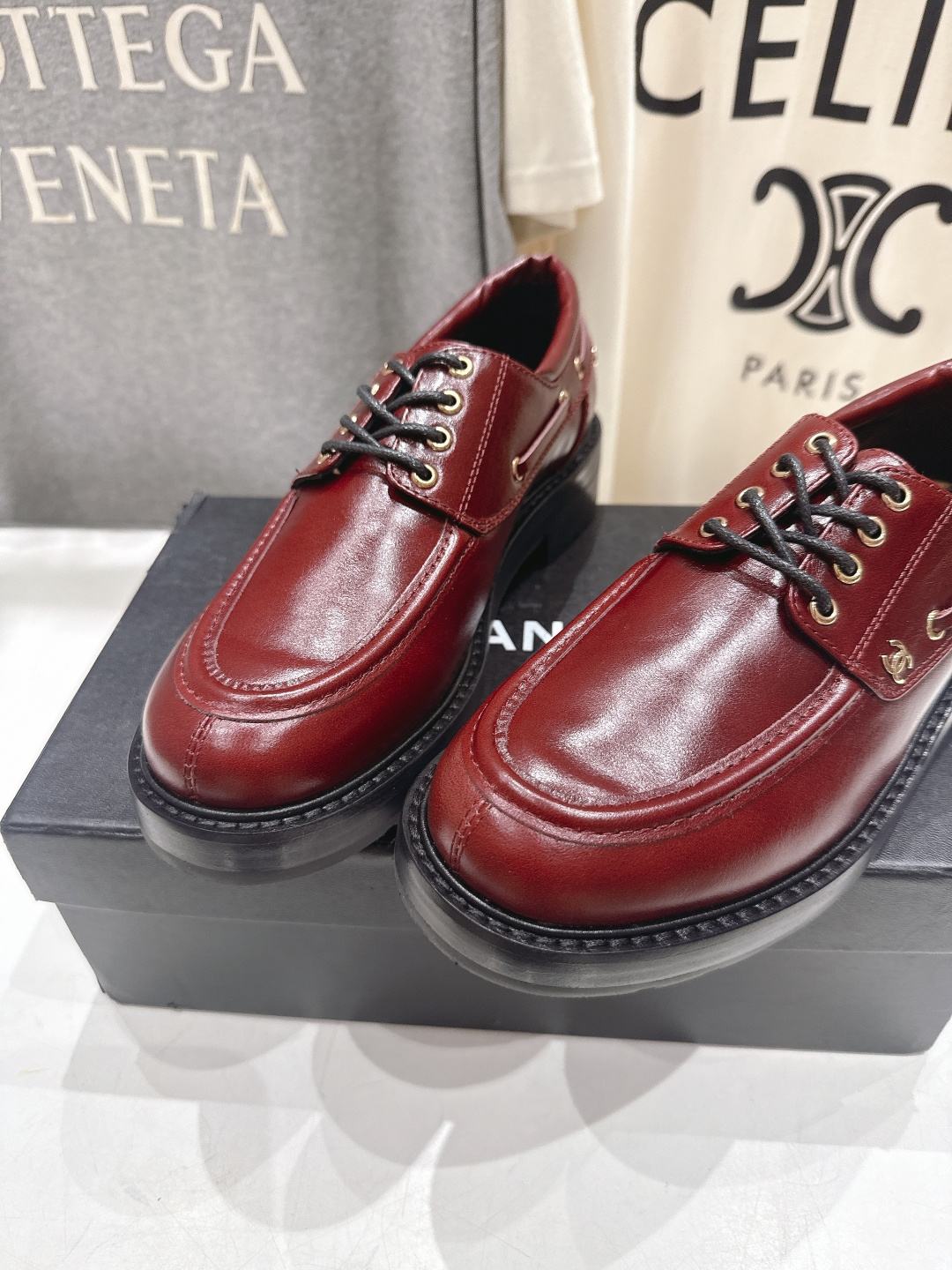 高版本出厂 Chanel* 香奈儿F032 小香2026ss春夏新款厚底系带乐福鞋单鞋小皮鞋原版1:1打