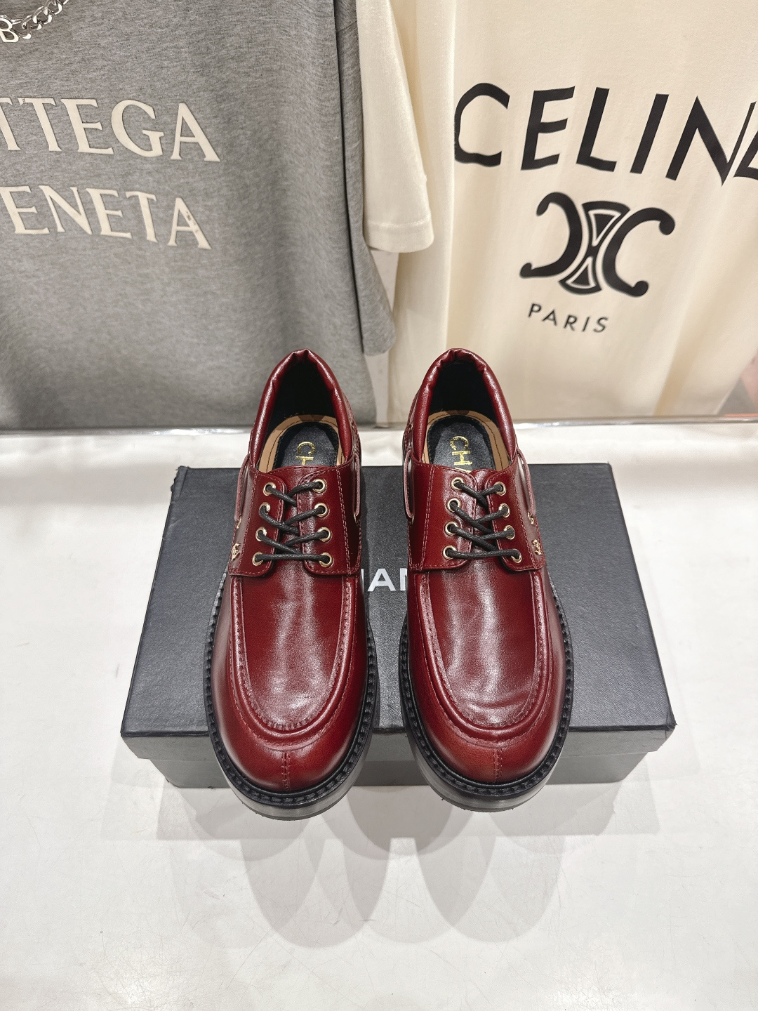 高版本出厂 Chanel* 香奈儿F032 小香2026ss春夏新款厚底系带乐福鞋单鞋小皮鞋原版1:1打