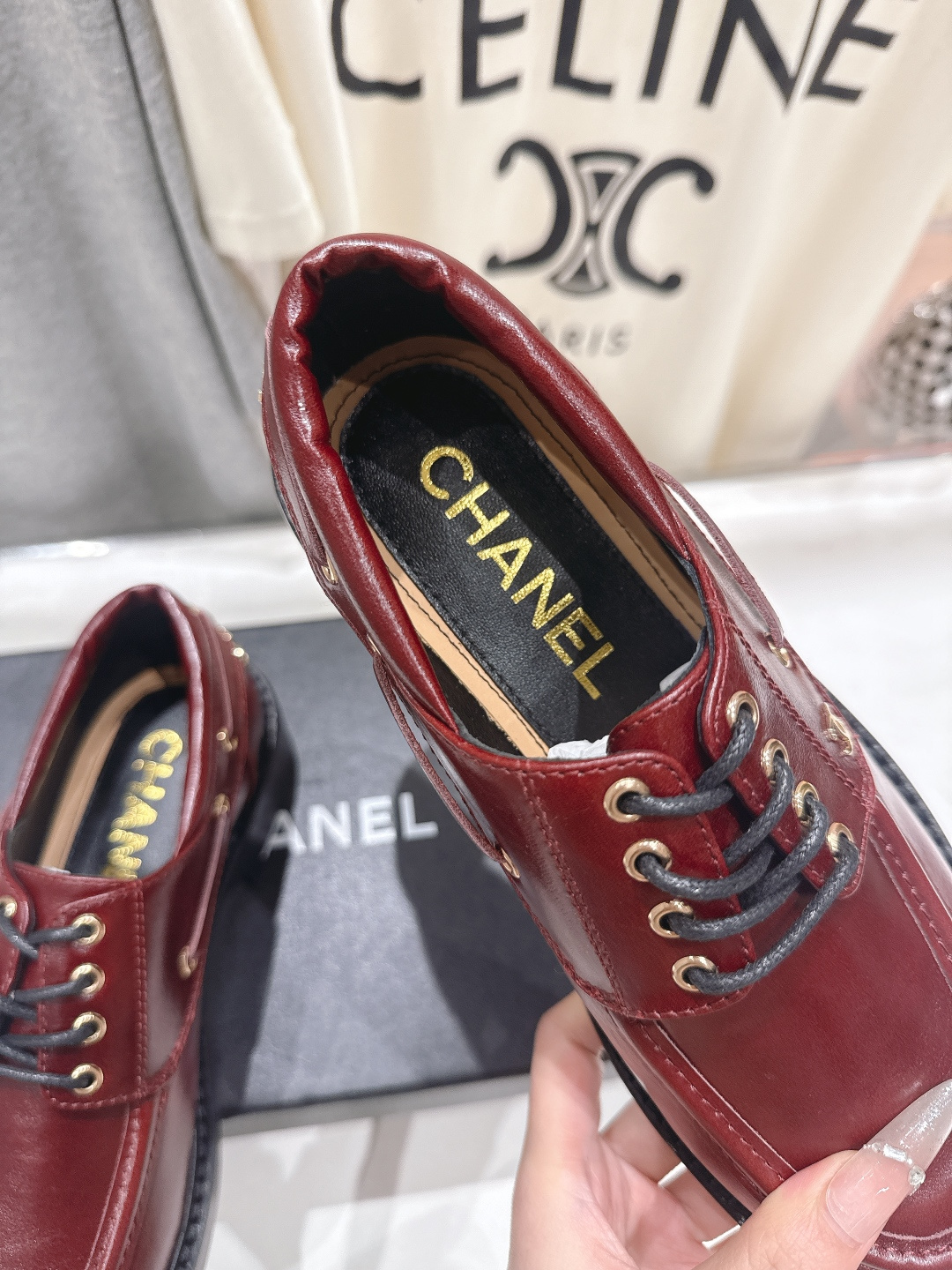 高版本出厂 Chanel* 香奈儿F032 小香2026ss春夏新款厚底系带乐福鞋单鞋小皮鞋原版1:1打