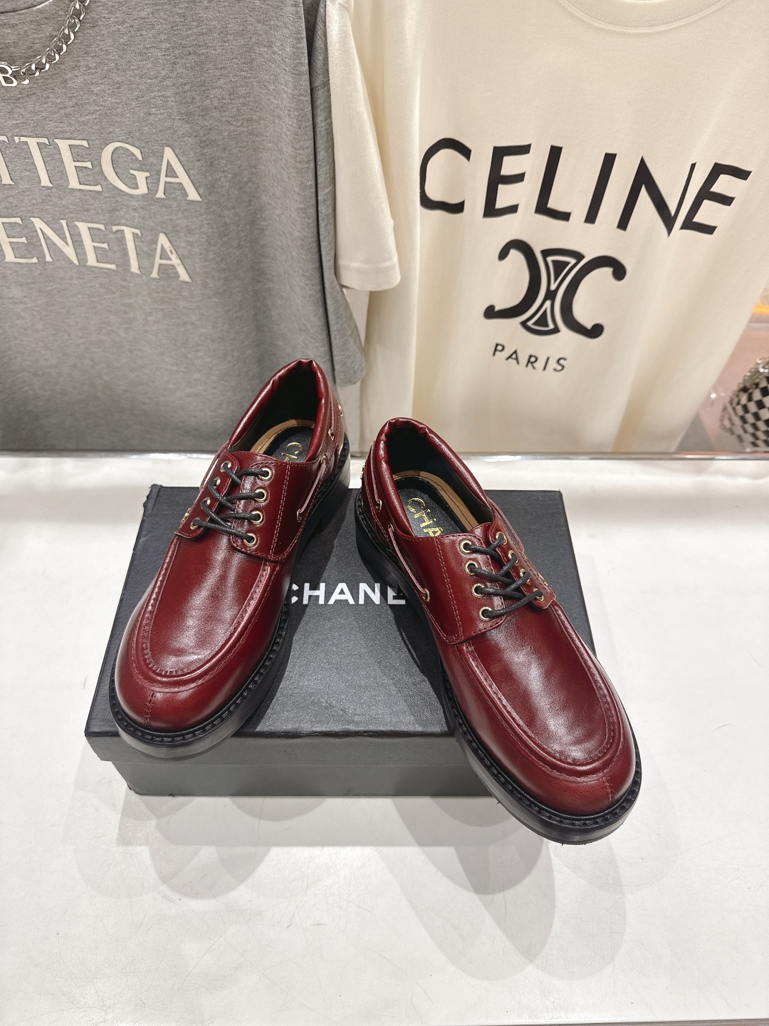 高版本出厂 Chanel* 香奈儿F032 小香2026ss春夏新款厚底系带乐福鞋单鞋小皮鞋原版1:1打