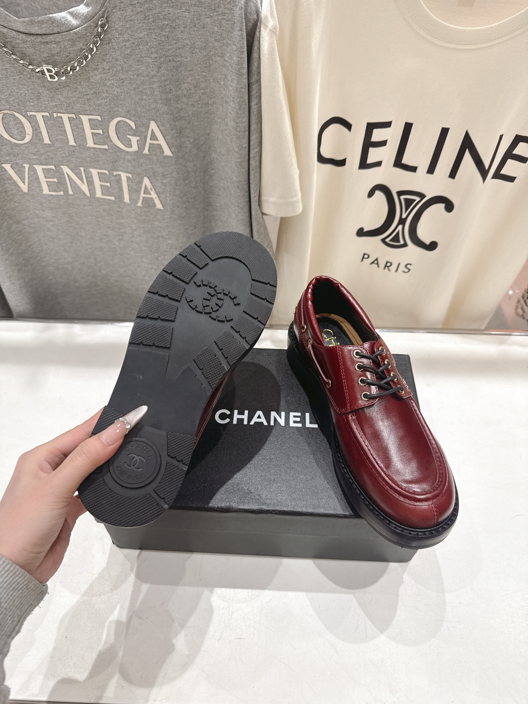 高版本出厂 Chanel* 香奈儿F032 小香2026ss春夏新款厚底系带乐福鞋单鞋小皮鞋原版1:1打