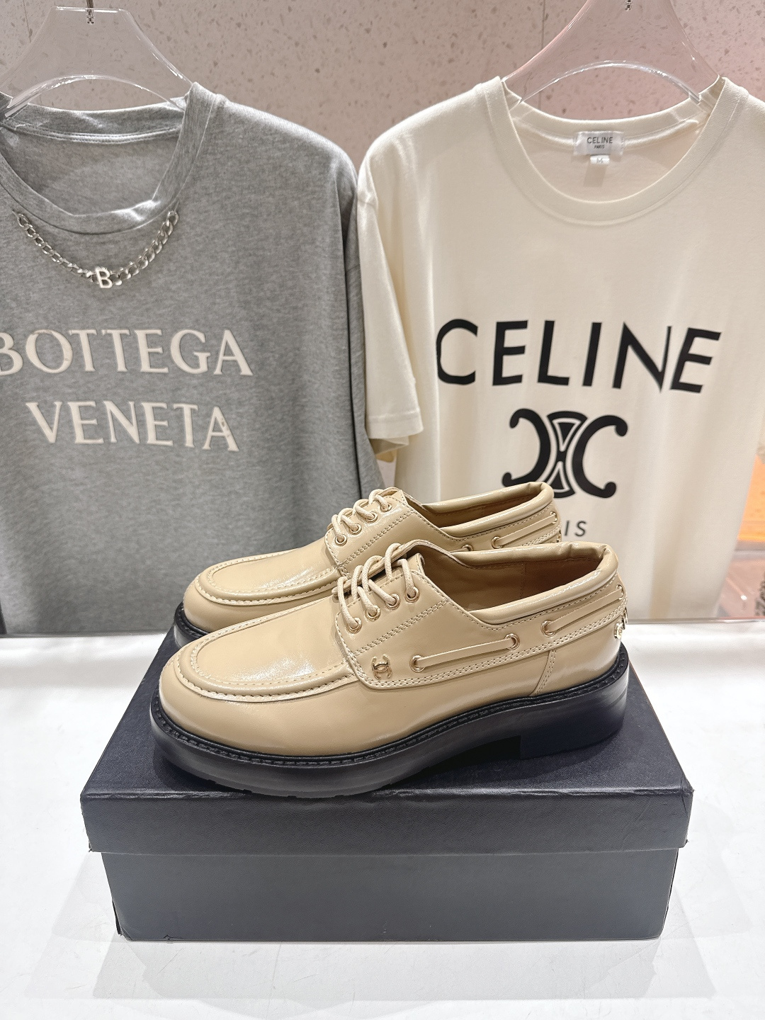 高版本出厂 Chanel* 香奈儿F032 小香2026ss春夏新款厚底系带乐福鞋单鞋小皮鞋原版1:1打