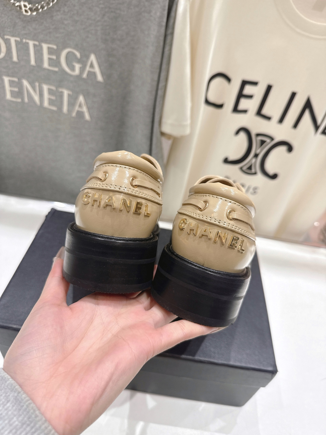 高版本出厂 Chanel* 香奈儿F032 小香2026ss春夏新款厚底系带乐福鞋单鞋小皮鞋原版1:1打