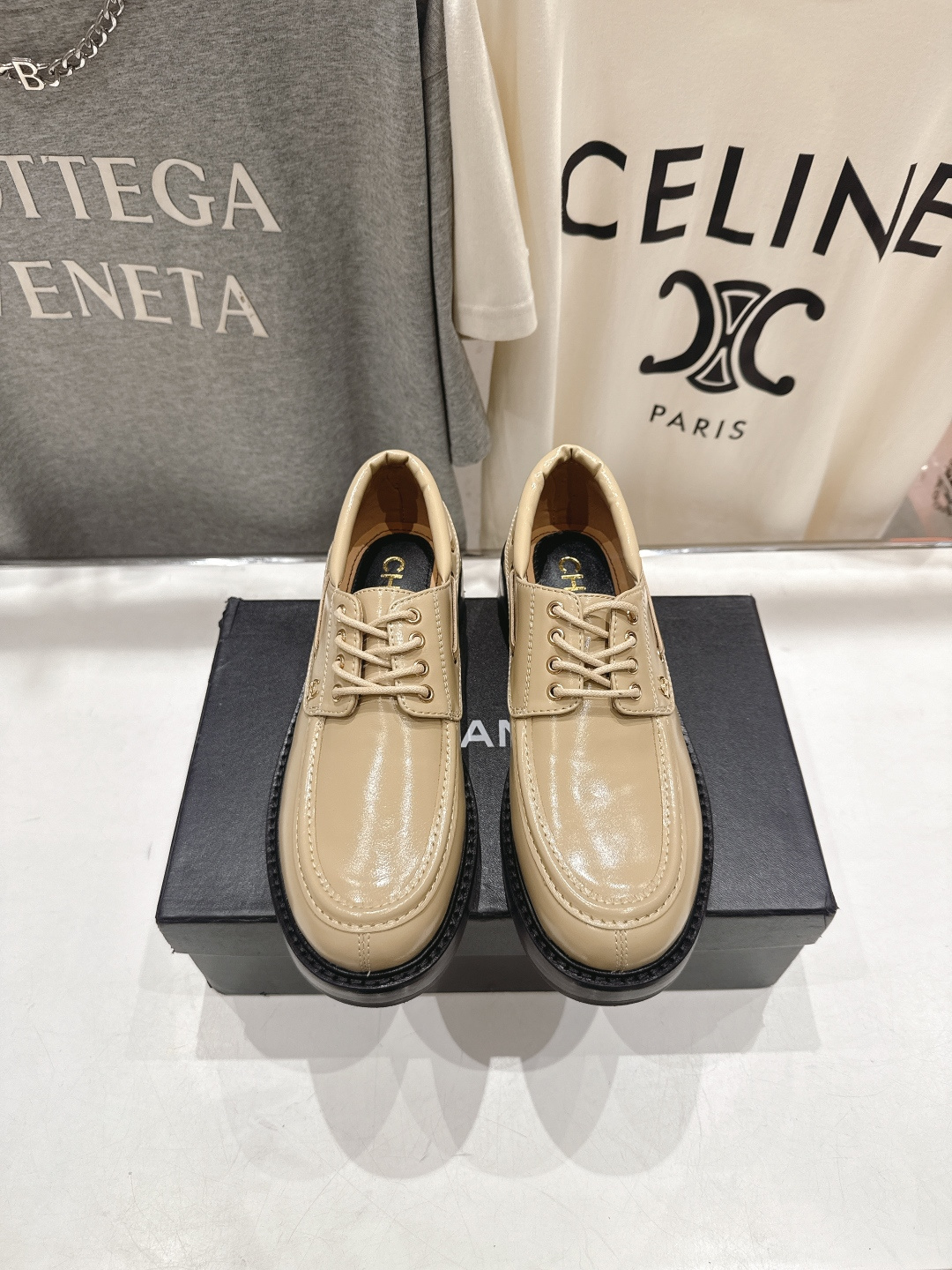 高版本出厂 Chanel* 香奈儿F032 小香2026ss春夏新款厚底系带乐福鞋单鞋小皮鞋原版1:1打