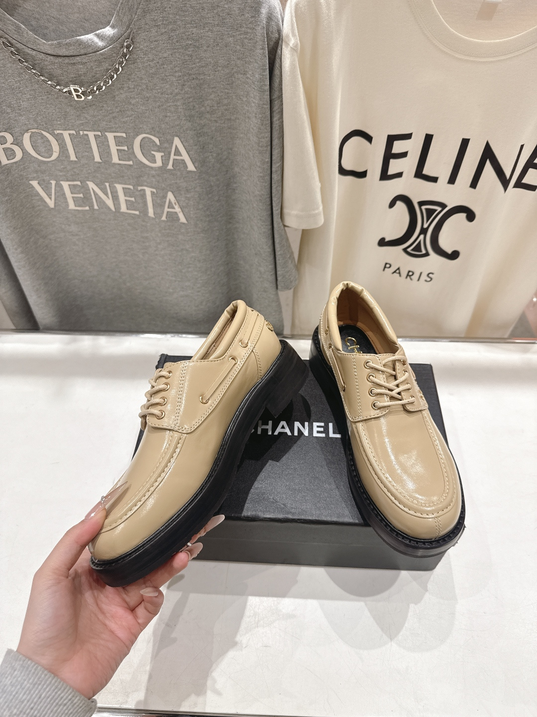 高版本出厂 Chanel* 香奈儿F032 小香2026ss春夏新款厚底系带乐福鞋单鞋小皮鞋原版1:1打