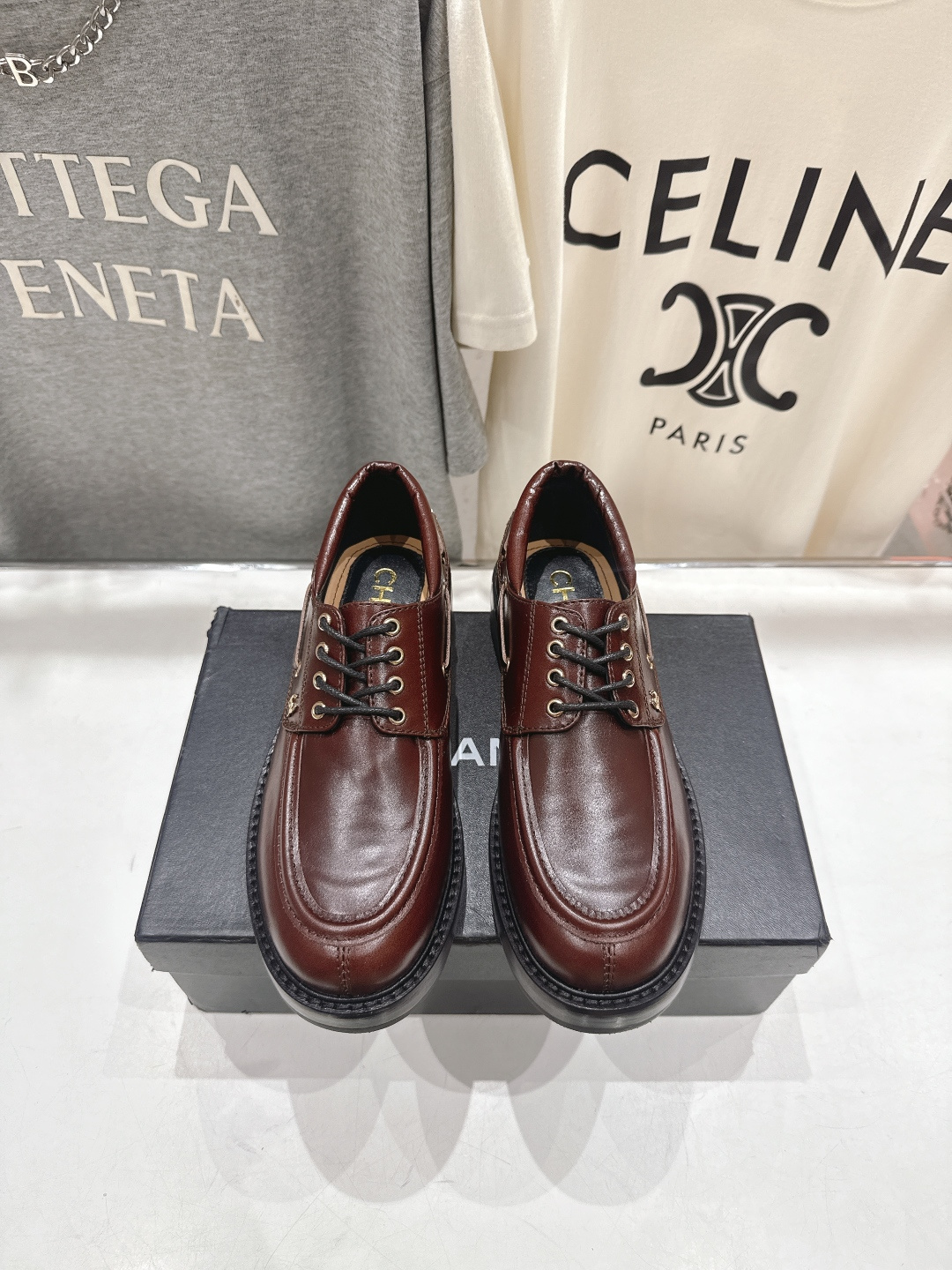 高版本出厂 Chanel* 香奈儿F032 小香2026ss春夏新款厚底系带乐福鞋单鞋小皮鞋原版1:1打