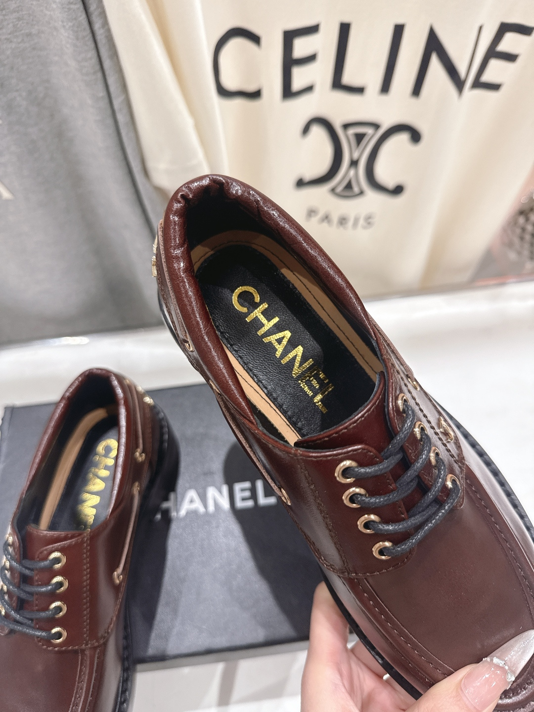 高版本出厂 Chanel* 香奈儿F032 小香2026ss春夏新款厚底系带乐福鞋单鞋小皮鞋原版1:1打