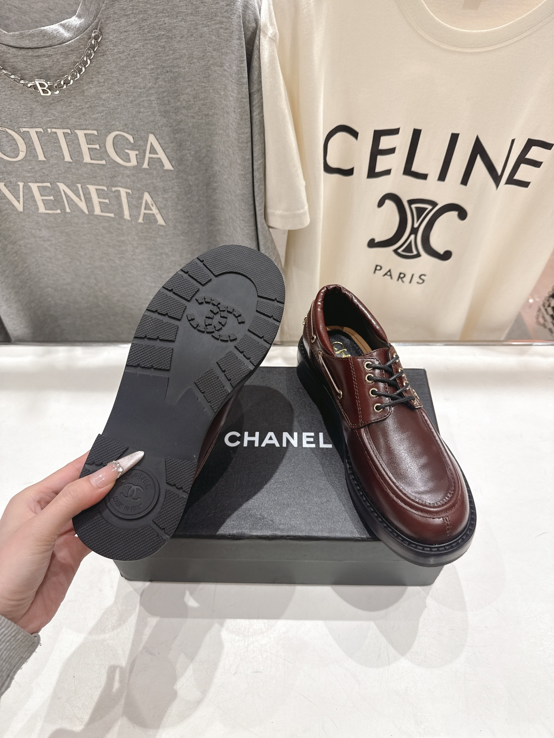 高版本出厂 Chanel* 香奈儿F032 小香2026ss春夏新款厚底系带乐福鞋单鞋小皮鞋原版1:1打