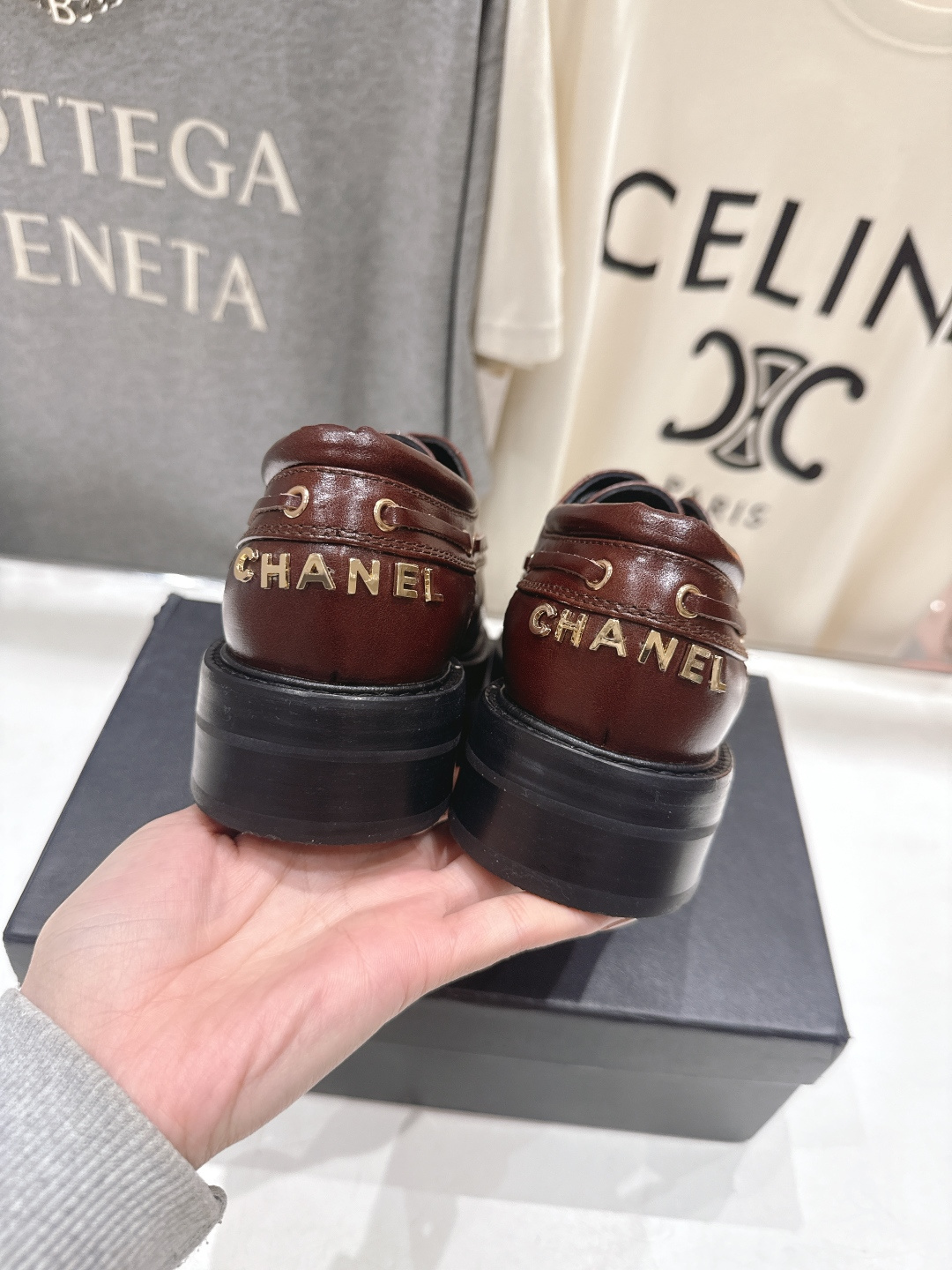 高版本出厂 Chanel* 香奈儿F032 小香2026ss春夏新款厚底系带乐福鞋单鞋小皮鞋原版1:1打