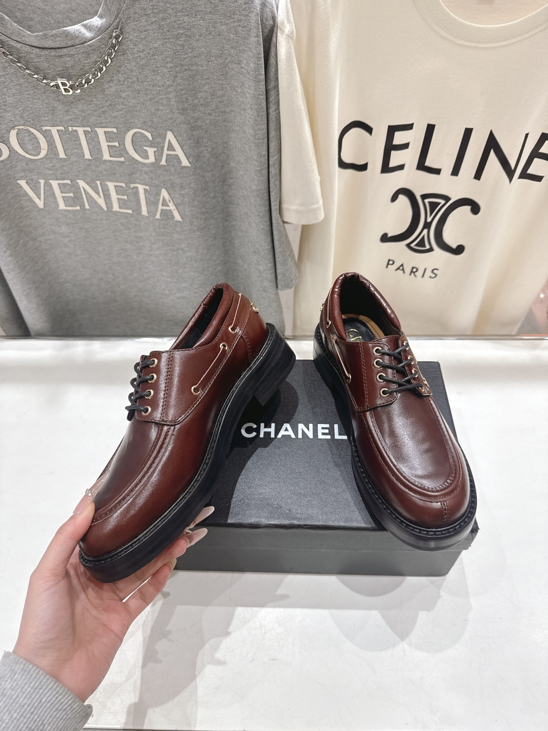 高版本出厂 Chanel* 香奈儿F032 小香2026ss春夏新款厚底系带乐福鞋单鞋小皮鞋原版1:1打