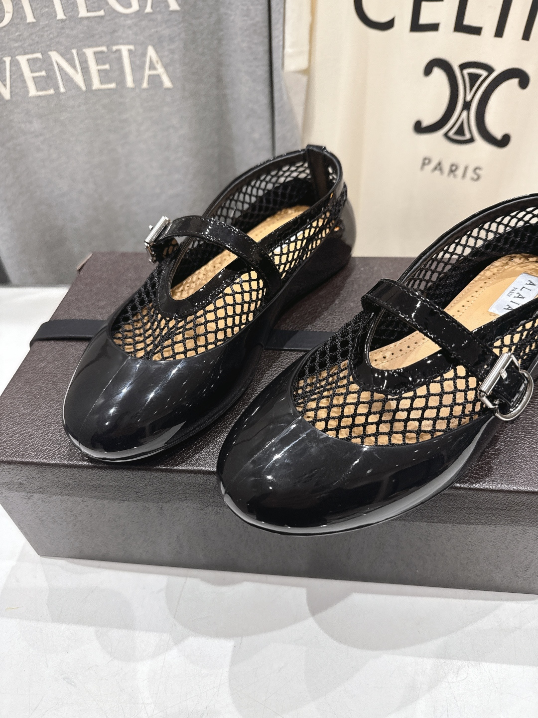 高版本出厂 独家新品 Alaia 阿莱亚26ss/ F013走秀款平底网面鞋芭蕾舞鞋 最近超火的一款平底