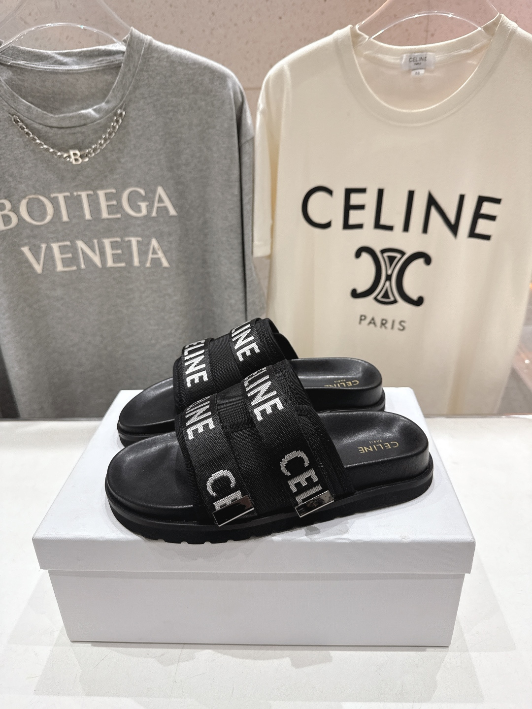 高版本出厂 Celine*塞琳F035 2026ss春夏新款勃肯半托魔术贴凉拖鞋高级感十足网红ins种草