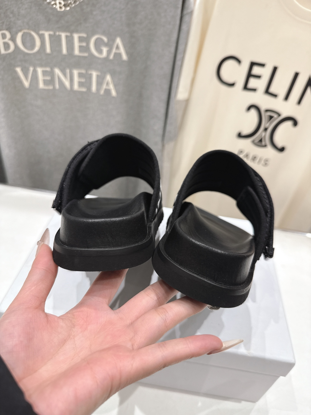 高版本出厂 Celine*塞琳F035 2026ss春夏新款勃肯半托魔术贴凉拖鞋高级感十足网红ins种草