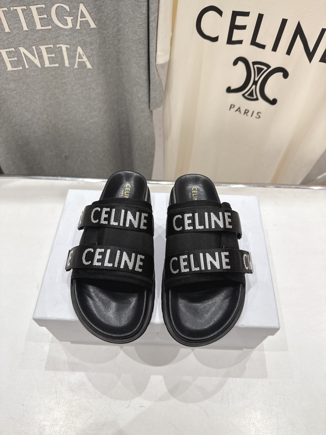 高版本出厂 Celine*塞琳F035 2026ss春夏新款勃肯半托魔术贴凉拖鞋高级感十足网红ins种草