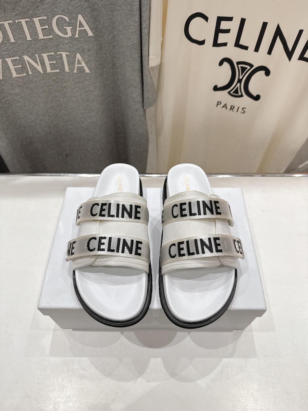 高版本出厂 Celine*塞琳F035 2026ss春夏新款勃肯半托魔术贴凉拖鞋高级感十足网红ins种草
