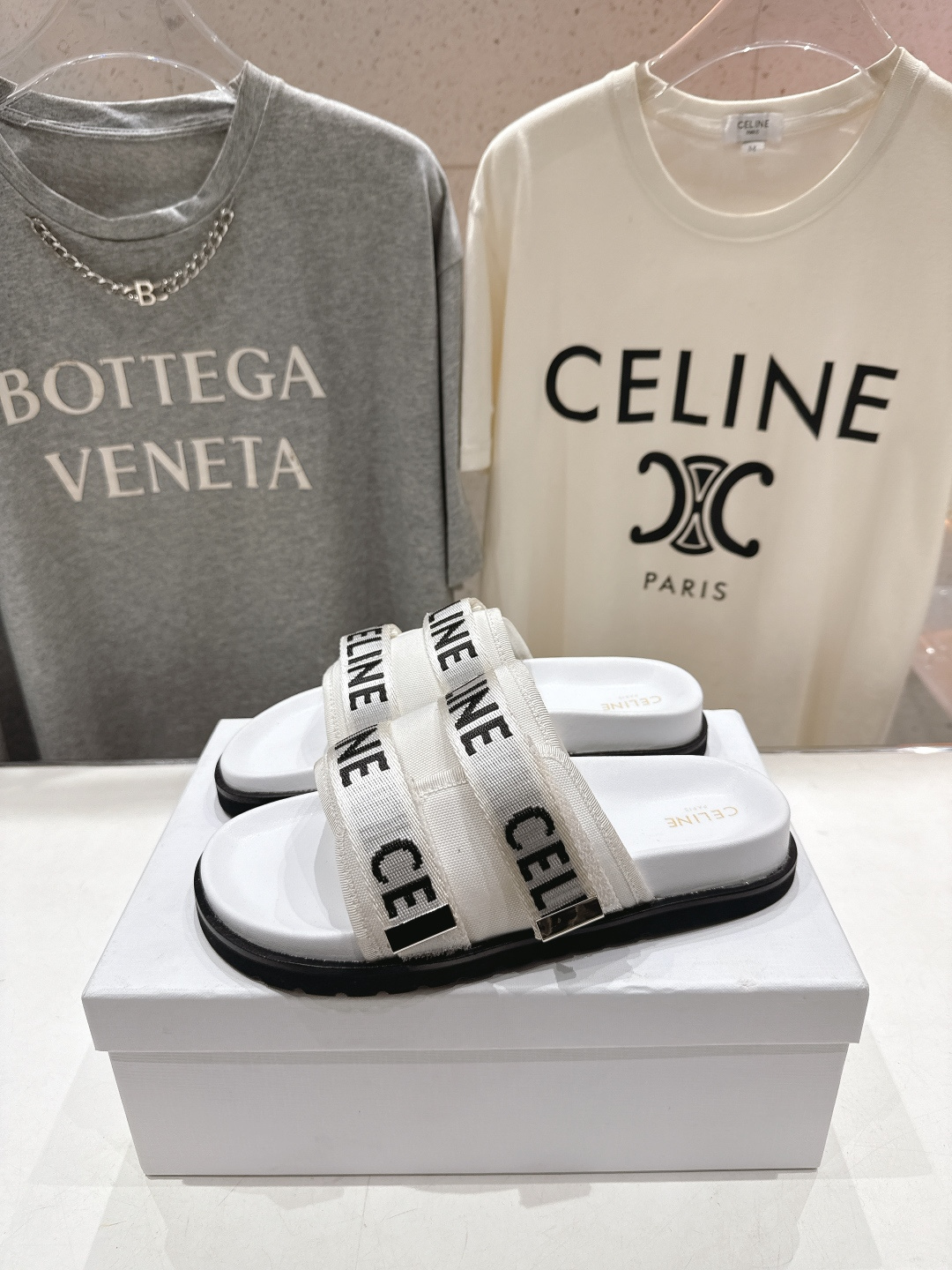 高版本出厂 Celine*塞琳F035 2026ss春夏新款勃肯半托魔术贴凉拖鞋高级感十足网红ins种草