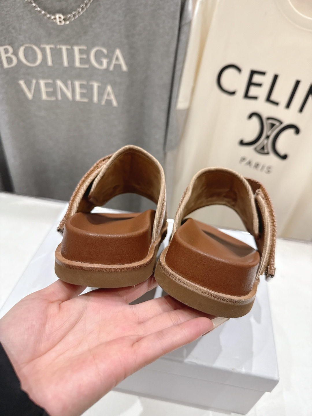 高版本出厂 Celine*塞琳F035 2026ss春夏新款勃肯半托魔术贴凉拖鞋高级感十足网红ins种草