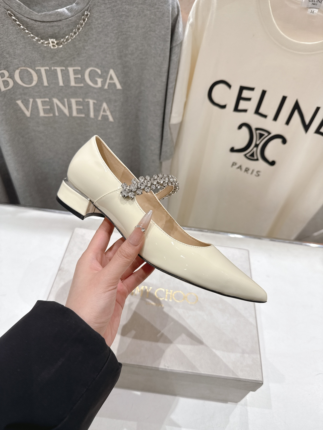 高版本出厂 JIMMY CHOO*｜JC/吉米周2026ss夏季新款玛丽珍平底鞋时装鞋单鞋原版套楦，完美