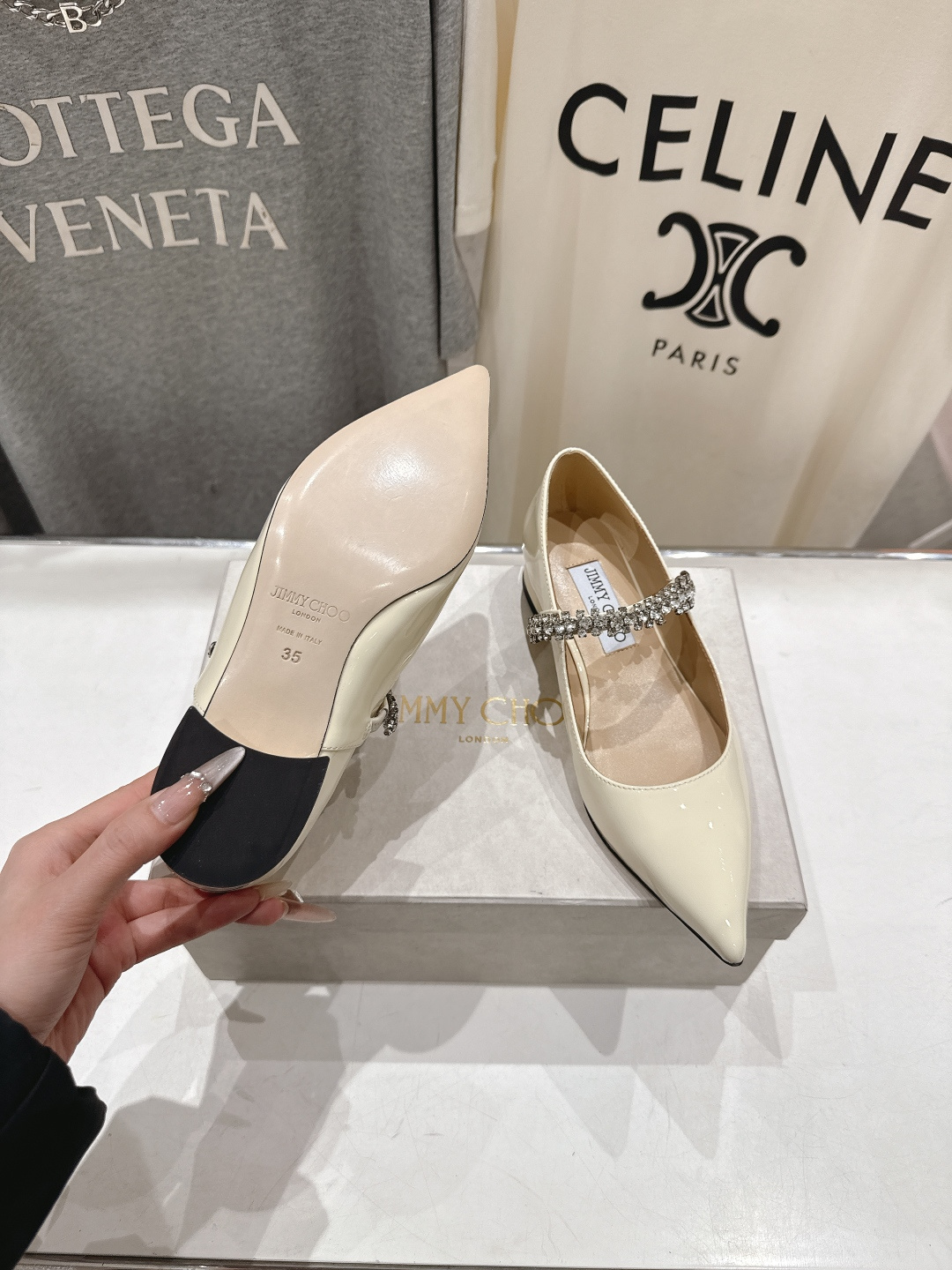 高版本出厂 JIMMY CHOO*｜JC/吉米周2026ss夏季新款玛丽珍平底鞋时装鞋单鞋原版套楦，完美