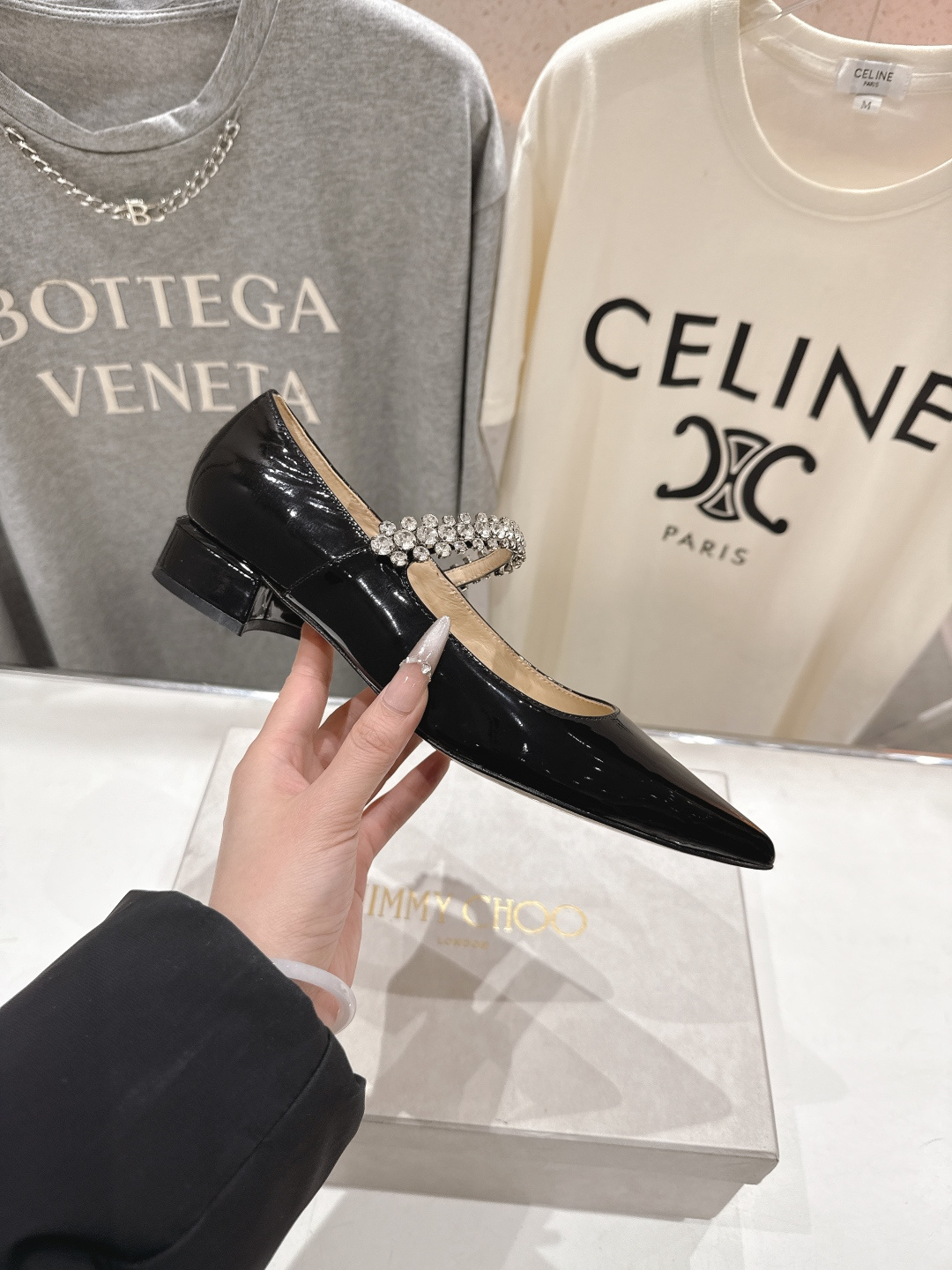 高版本出厂 JIMMY CHOO*｜JC/吉米周2026ss夏季新款玛丽珍平底鞋时装鞋单鞋原版套楦，完美