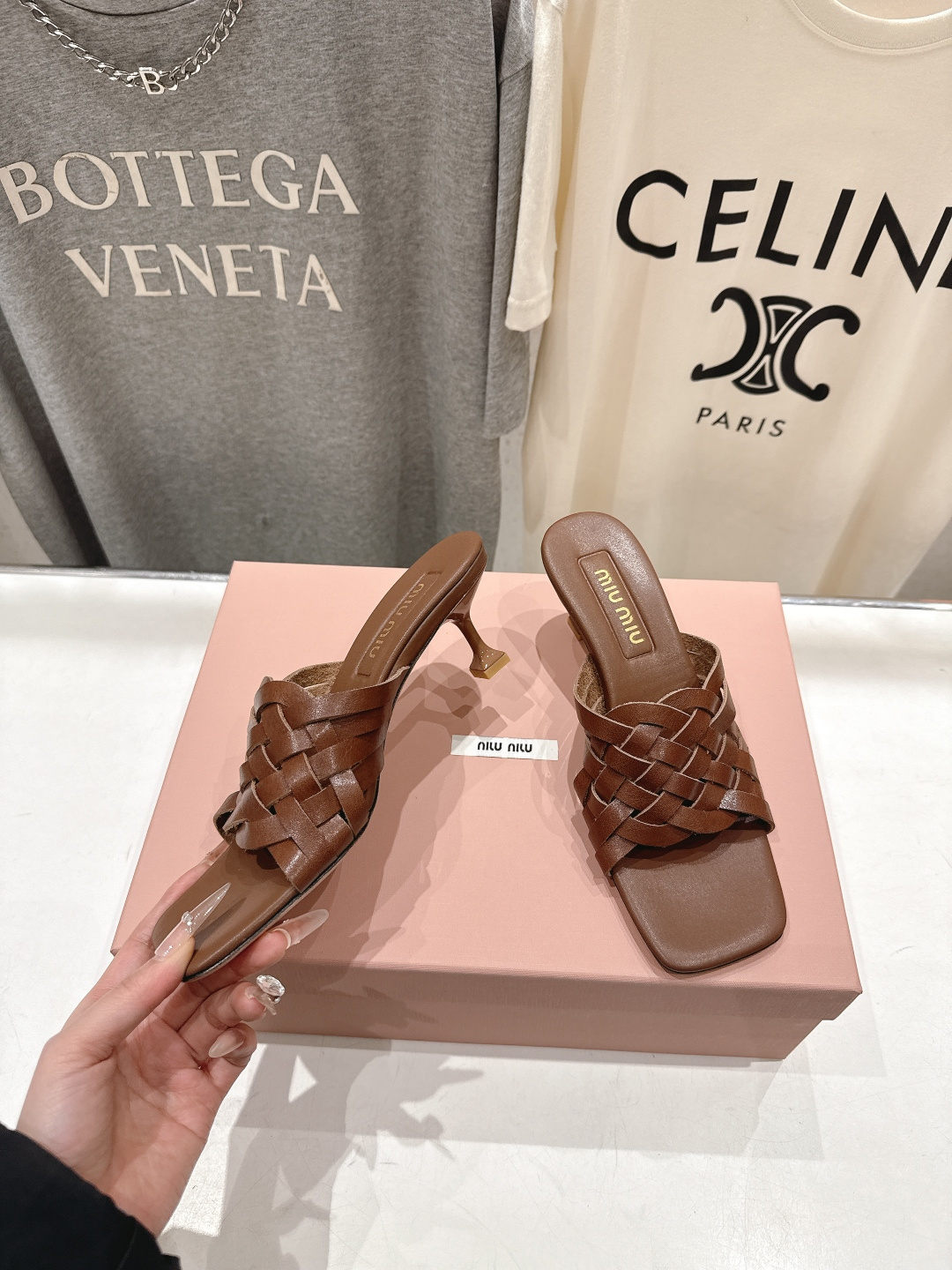 高版本出厂 MiuMiu*缪缪F032 2026ss春夏新款高跟凉鞋拖鞋Zp开发 原版拆卸 秒杀市面普通