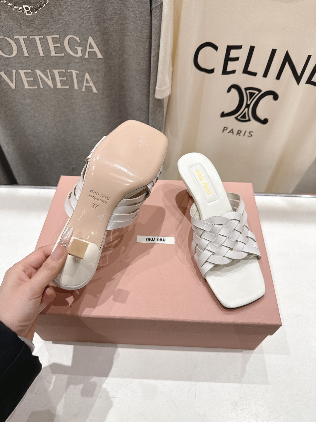 高版本出厂 MiuMiu*缪缪F032 2026ss春夏新款高跟凉鞋拖鞋Zp开发 原版拆卸 秒杀市面普通