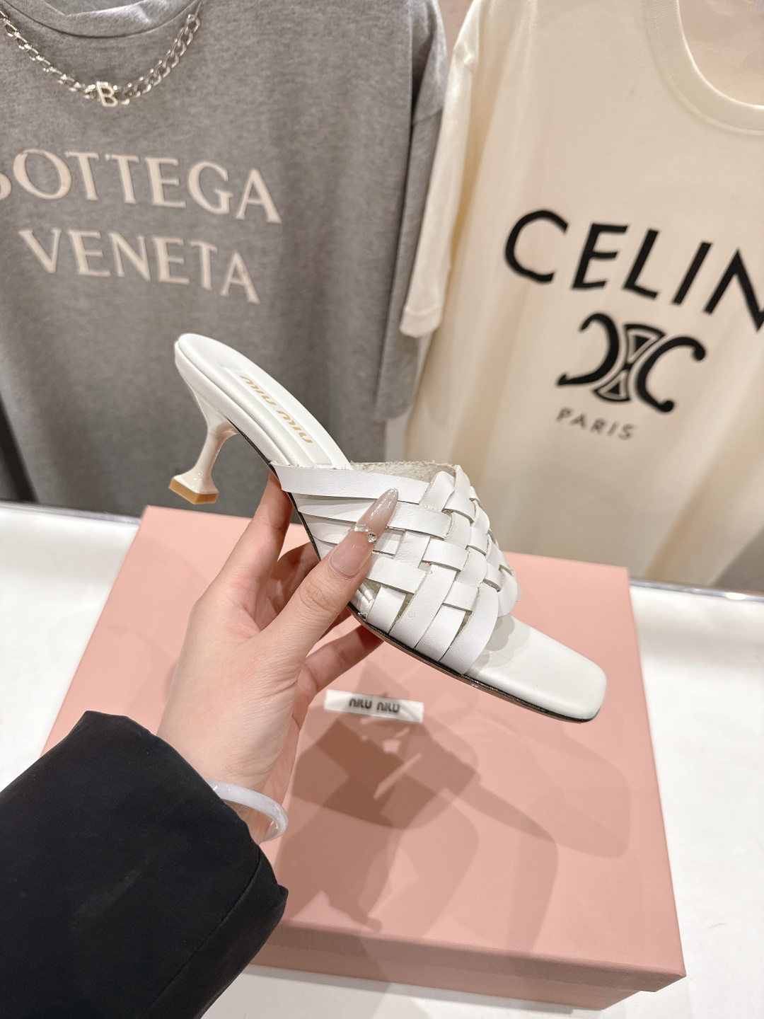 高版本出厂 MiuMiu*缪缪F032 2026ss春夏新款高跟凉鞋拖鞋Zp开发 原版拆卸 秒杀市面普通