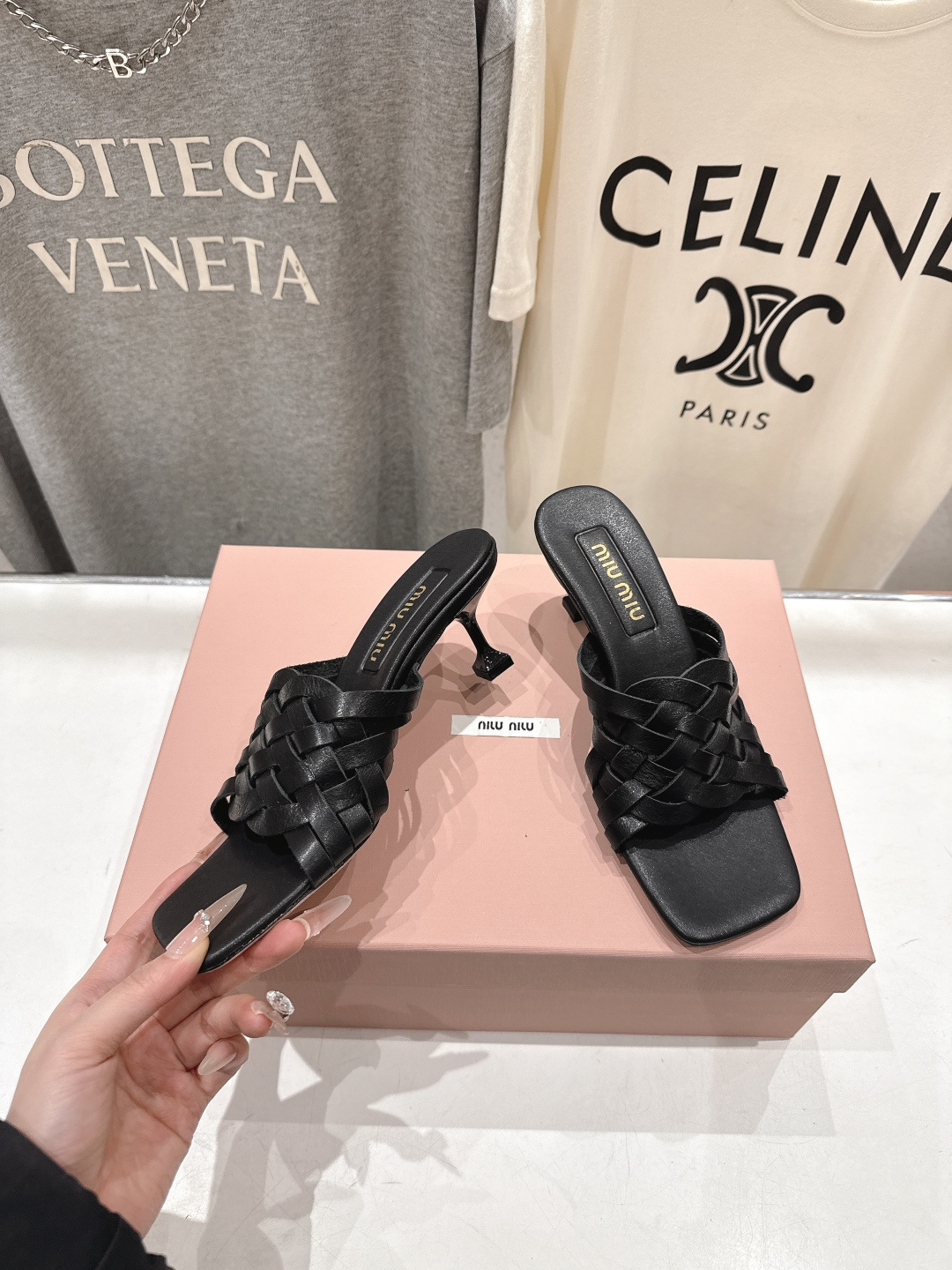 高版本出厂 MiuMiu*缪缪F032 2026ss春夏新款高跟凉鞋拖鞋Zp开发 原版拆卸 秒杀市面普通