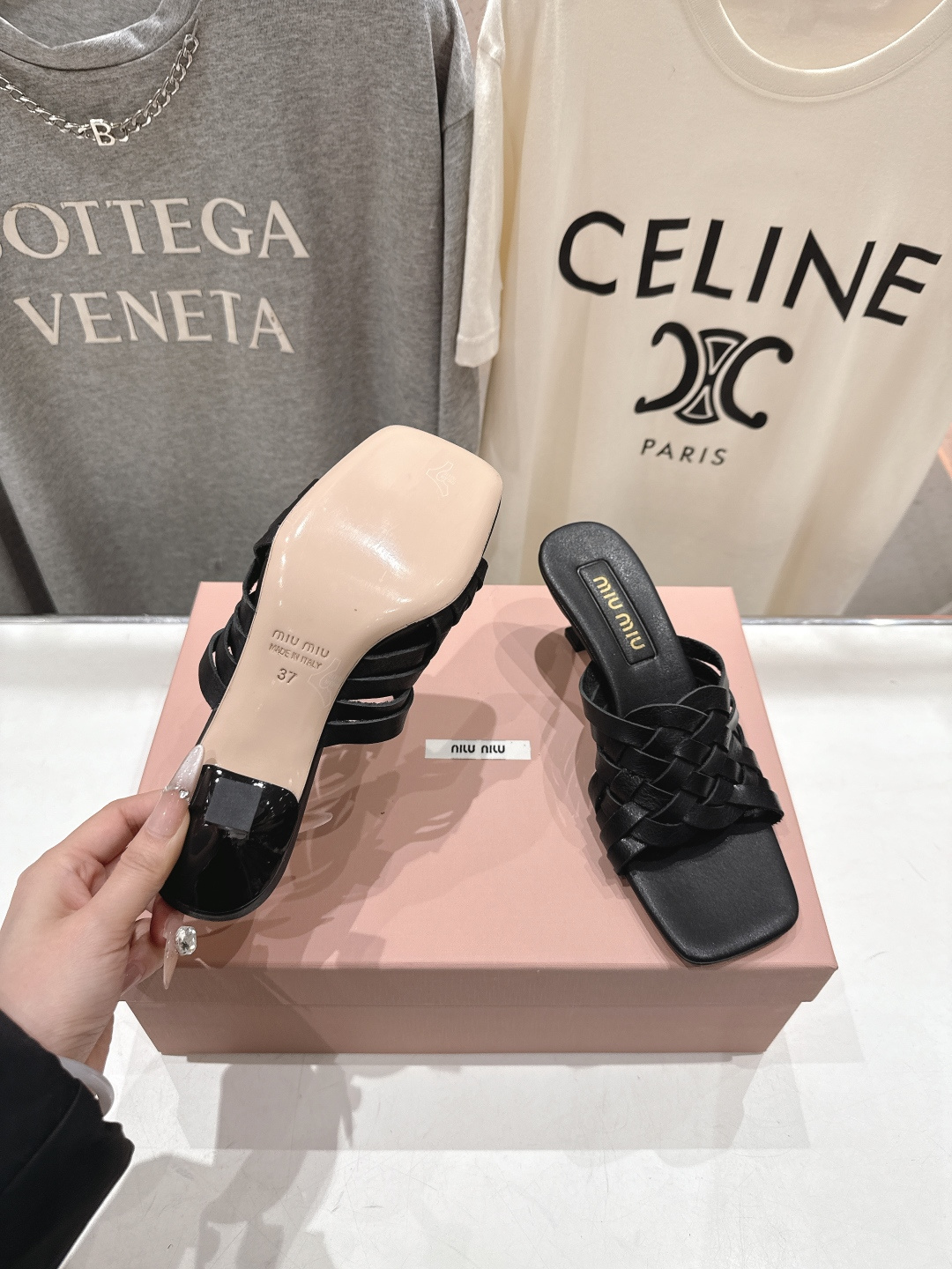 高版本出厂 MiuMiu*缪缪F032 2026ss春夏新款高跟凉鞋拖鞋Zp开发 原版拆卸 秒杀市面普通