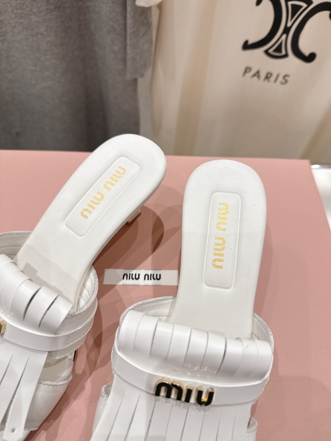 高版本出厂 MiuMiu*缪缪F032 2026ss春夏新款高跟流苏凉鞋拖鞋Zp开发 原版拆卸 秒杀市面