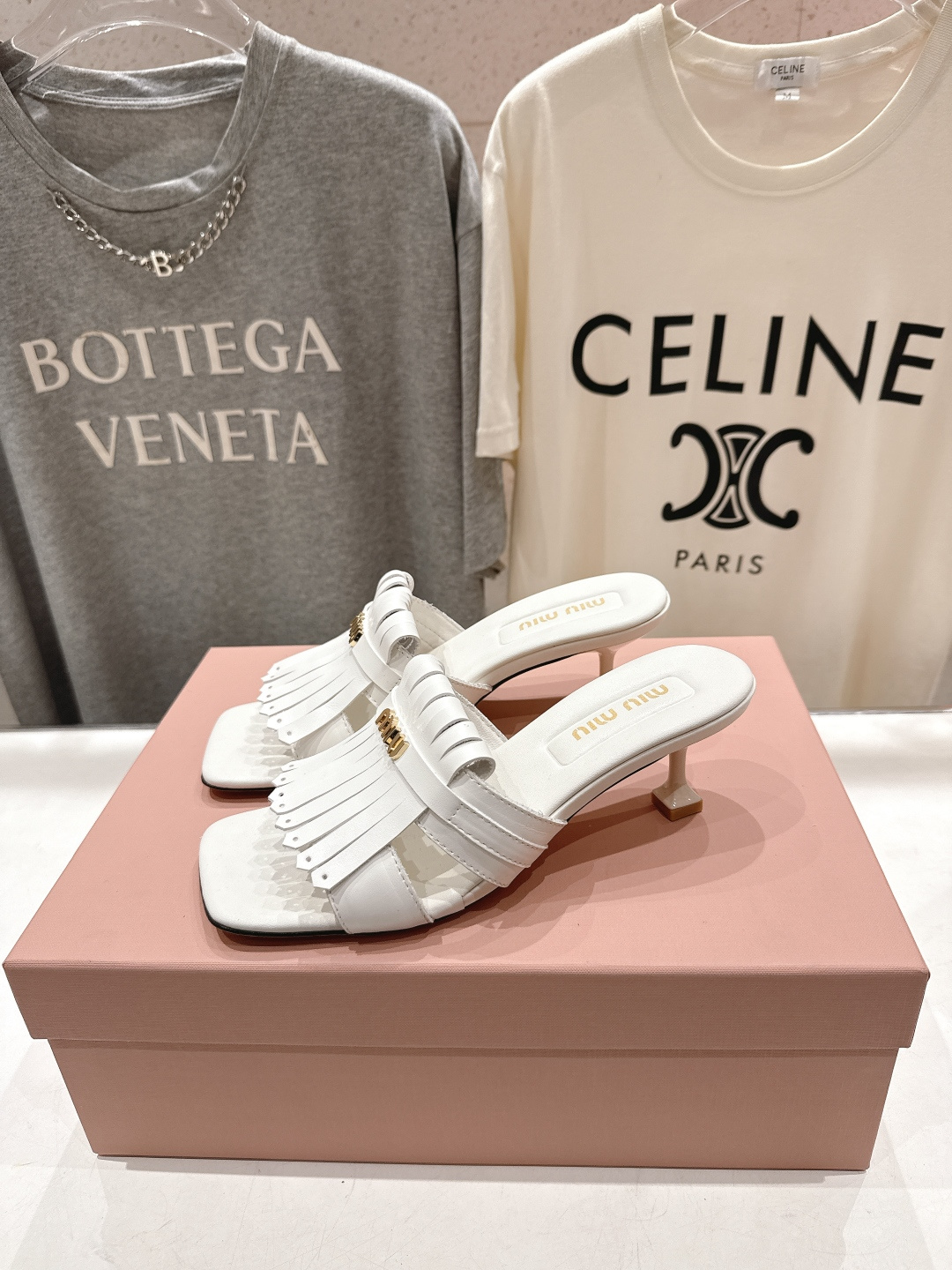 高版本出厂 MiuMiu*缪缪F032 2026ss春夏新款高跟流苏凉鞋拖鞋Zp开发 原版拆卸 秒杀市面