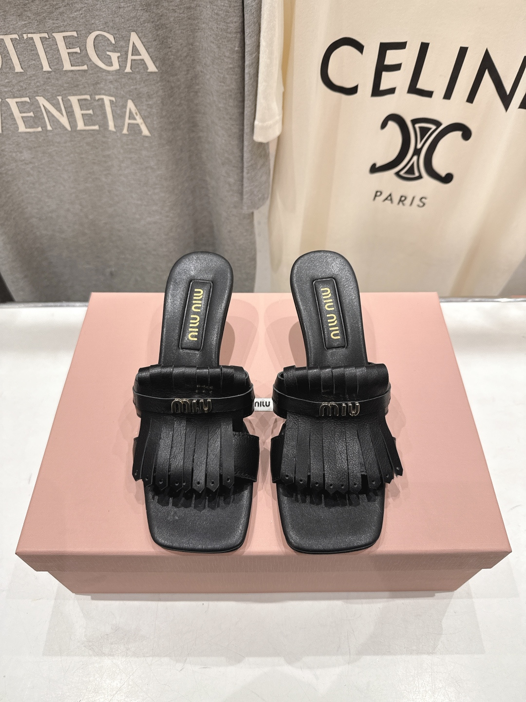 高版本出厂 MiuMiu*缪缪F032 2026ss春夏新款高跟流苏凉鞋拖鞋Zp开发 原版拆卸 秒杀市面