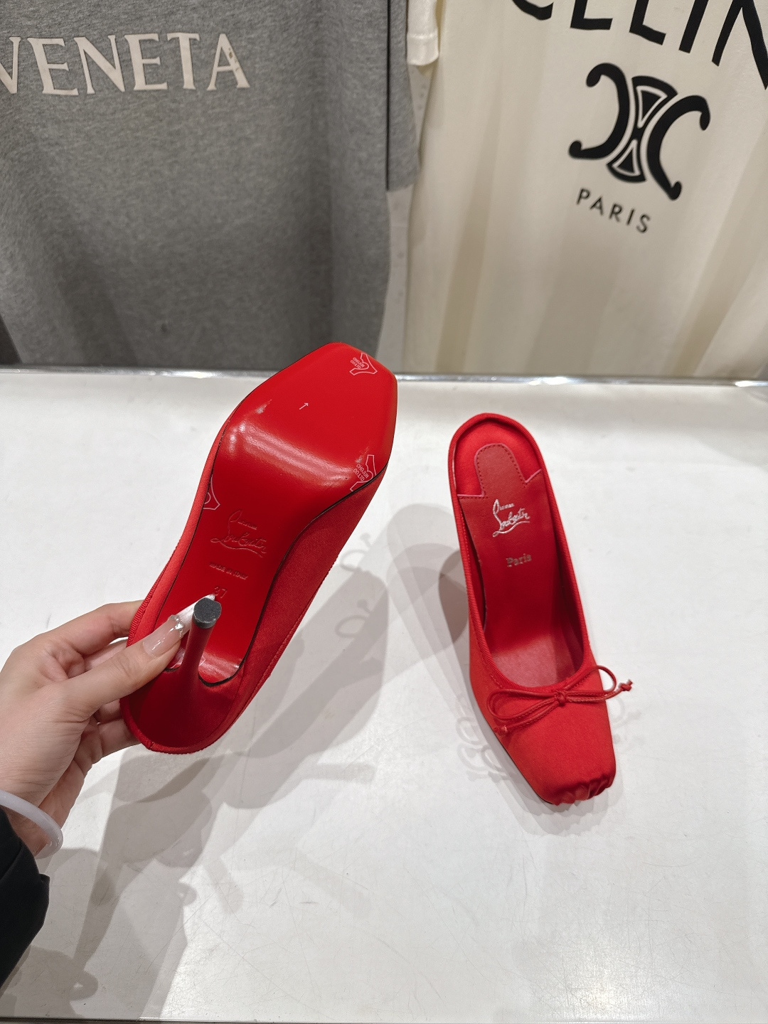 高版本出厂 Christian Loubotti CL红底鞋F030 2026ss新款蝴蝶结仙女风高跟鞋