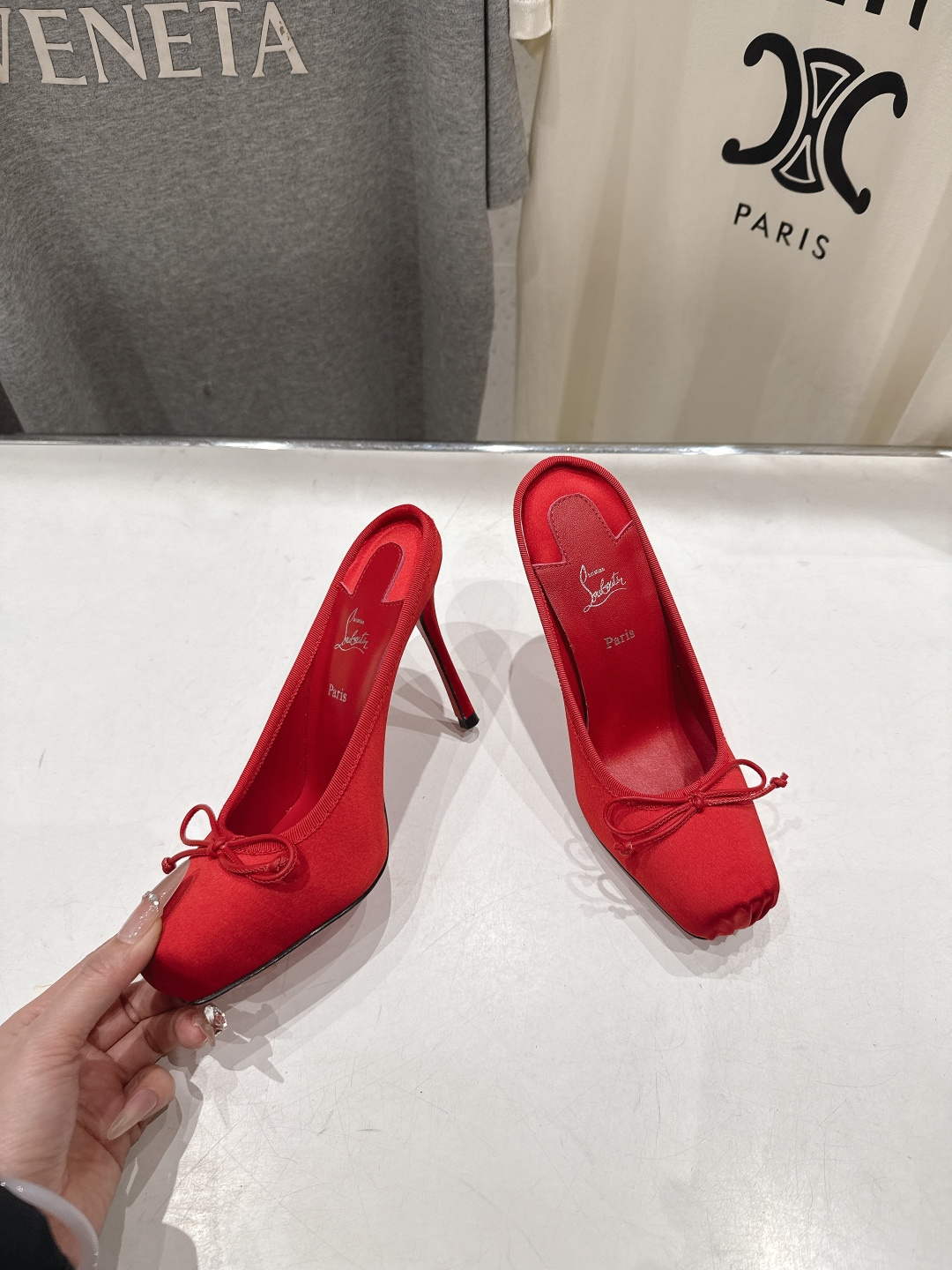 高版本出厂 Christian Loubotti CL红底鞋F030 2026ss新款蝴蝶结仙女风高跟鞋