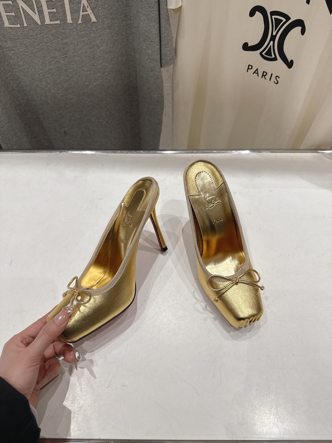 高版本出厂 Christian Loubotti CL红底鞋F030 2026ss新款蝴蝶结仙女风高跟鞋