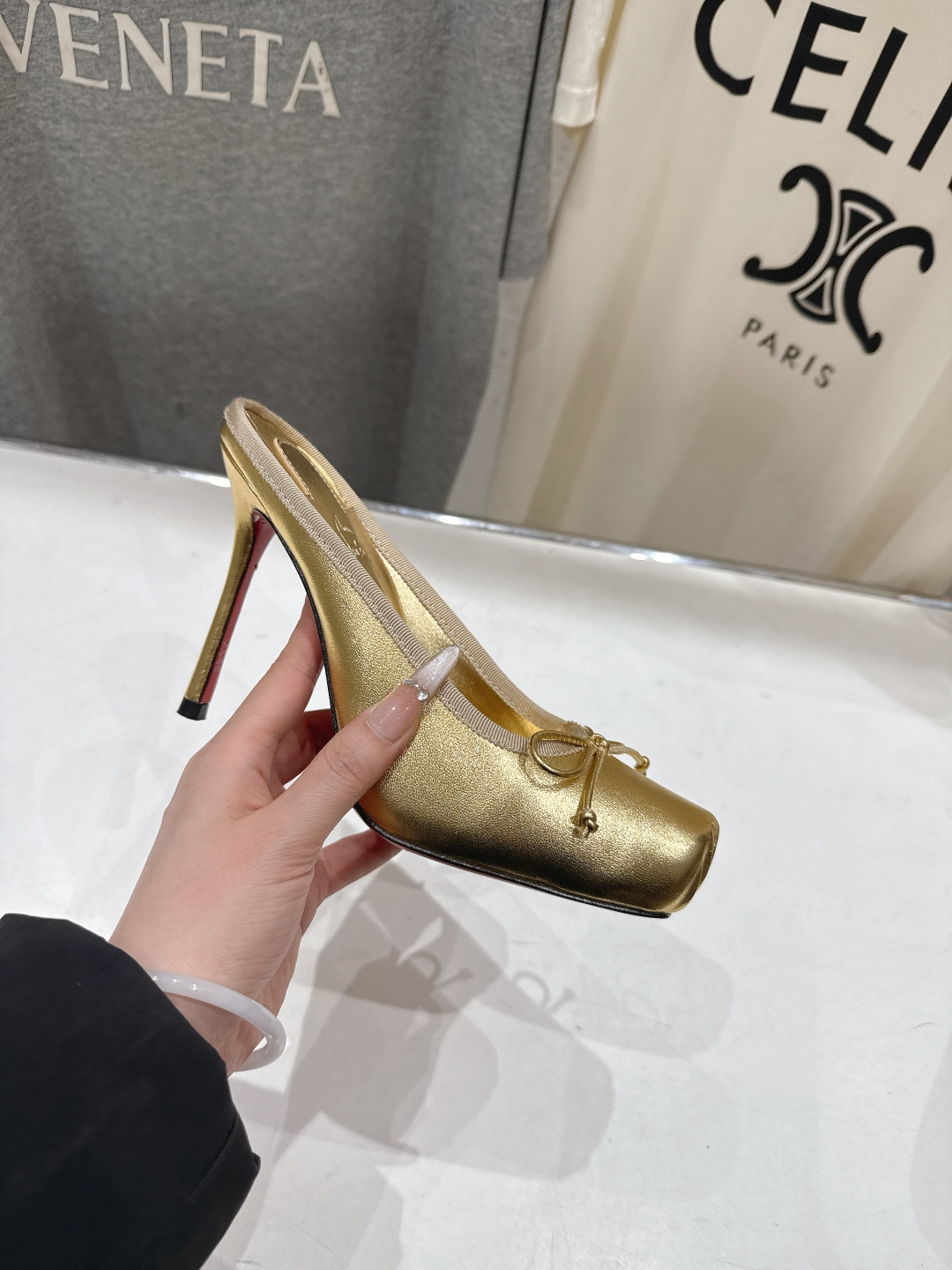 高版本出厂 Christian Loubotti CL红底鞋F030 2026ss新款蝴蝶结仙女风高跟鞋