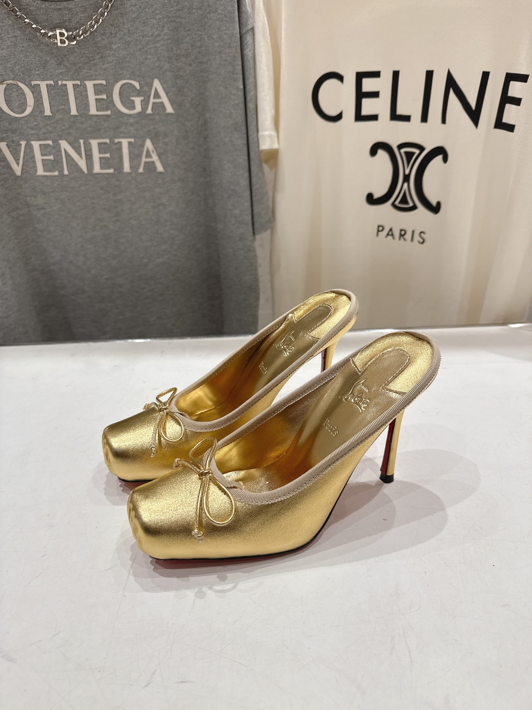 高版本出厂 Christian Loubotti CL红底鞋F030 2026ss新款蝴蝶结仙女风高跟鞋