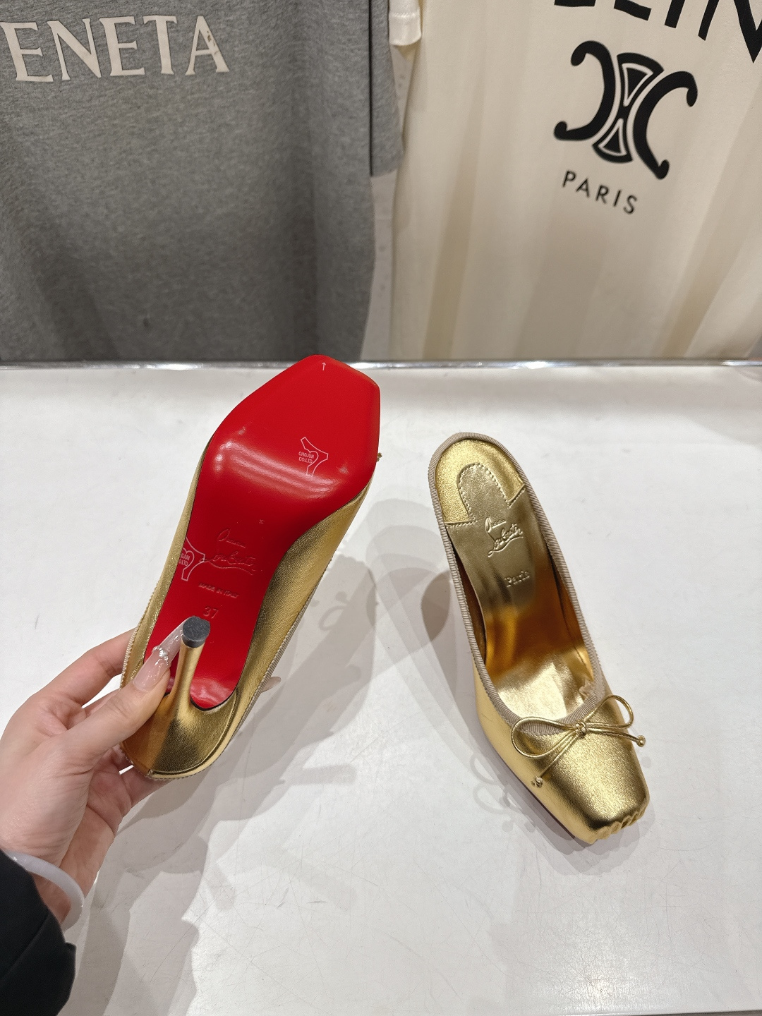 高版本出厂 Christian Loubotti CL红底鞋F030 2026ss新款蝴蝶结仙女风高跟鞋