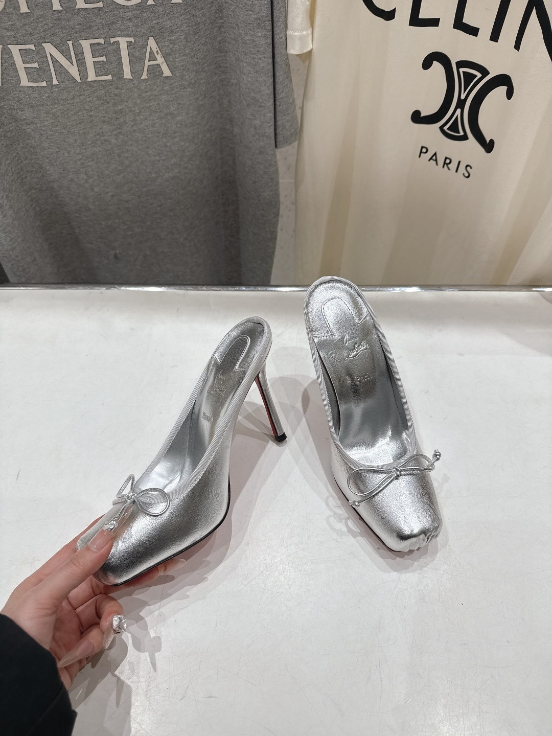 高版本出厂 Christian Loubotti CL红底鞋F030 2026ss新款蝴蝶结仙女风高跟鞋