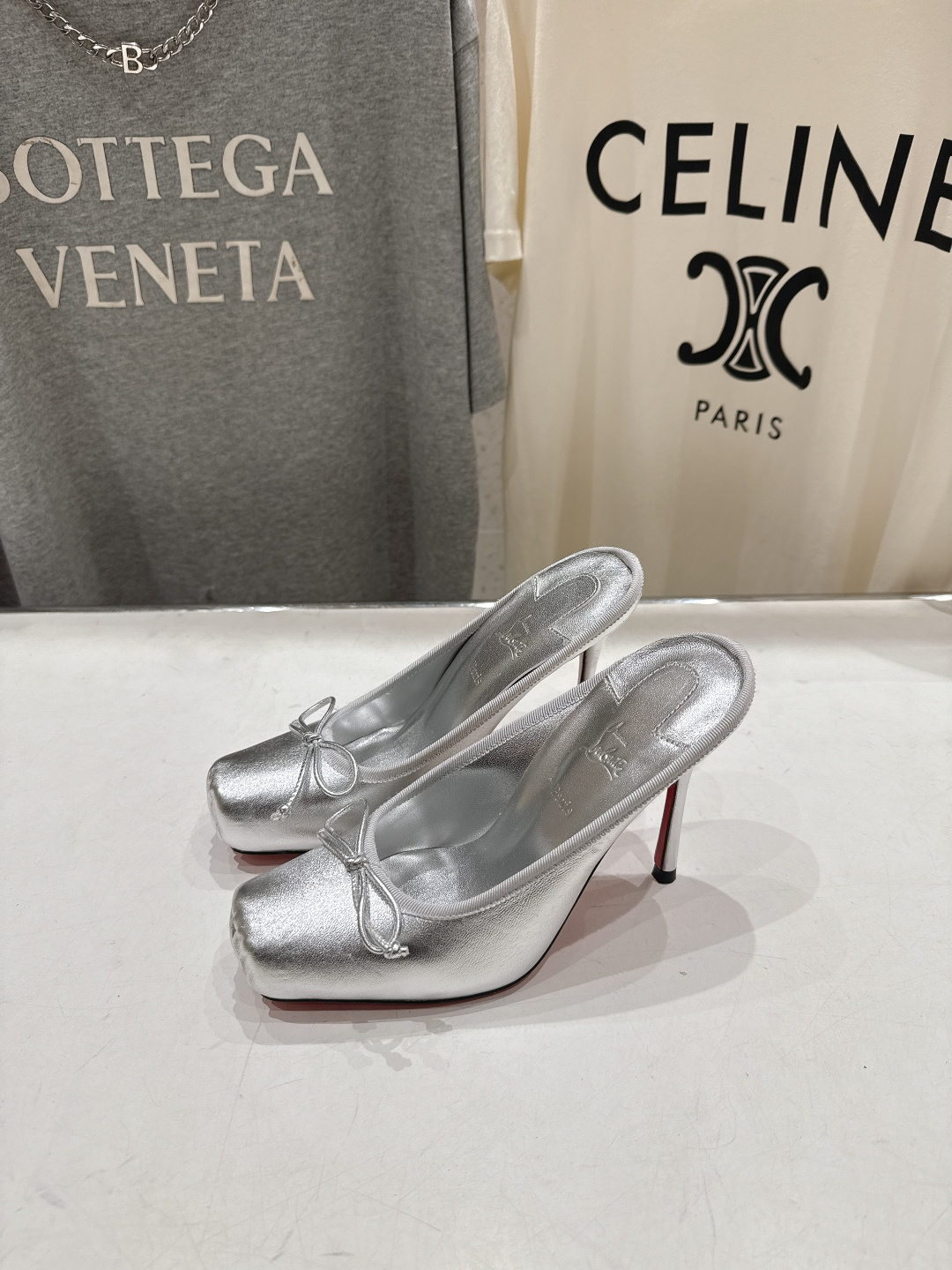 高版本出厂 Christian Loubotti CL红底鞋F030 2026ss新款蝴蝶结仙女风高跟鞋