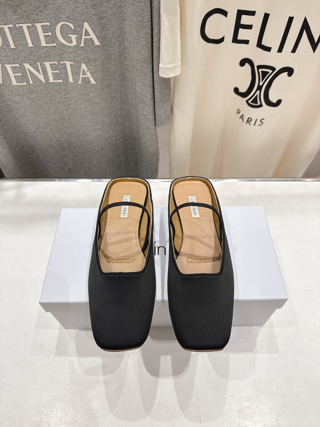 高版本出厂CalvinKlein Collection CK 26ss new F028方头平底鞋半包拖